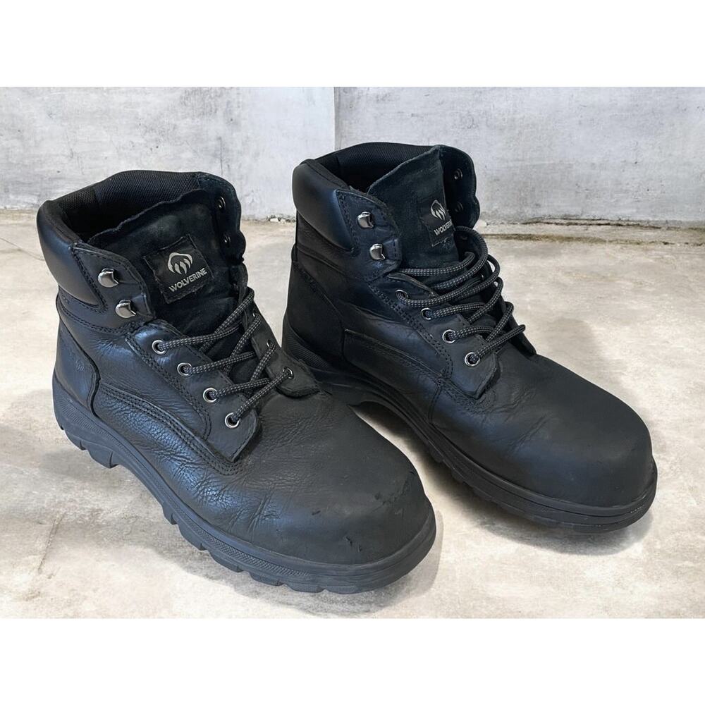 Wolverine Carlsbad Work Boots Men's Size 11 Steel Toe Black Leather Waterproof